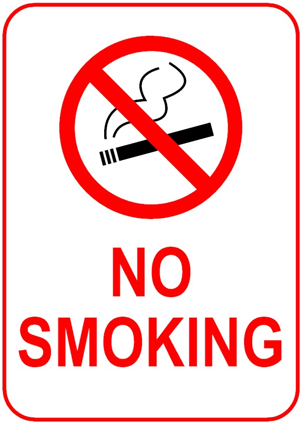 White No Smoking Sign L